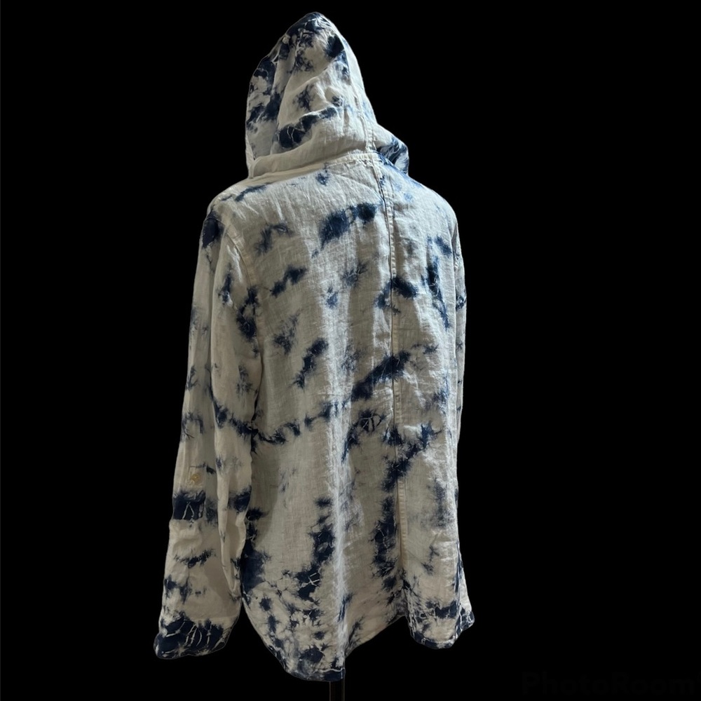 Rachel Zoe Tie-Dye Linen Hooded top